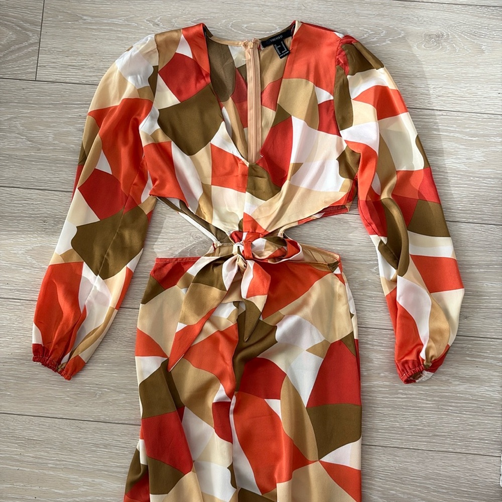 Forever 21 Multi colored Tie Maxi Sun Dress